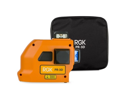 Лазерный уровень RGK PR-3D + штанга-упор RGK CG-2 минимальная комплектация