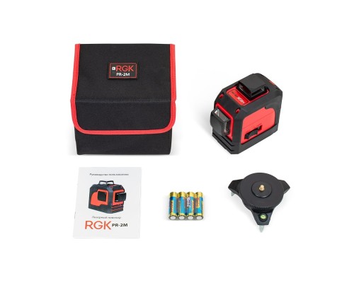 Комплект: лазерный уровень RGK PR-2M + штанга-упор RGK CG-2