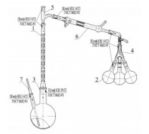 Установка для перегонки под вакуумом, эскиз 1-167