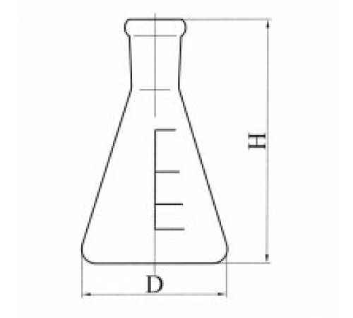 Колба коническая со шлифом КН-1-500-29/32, с делениями, ТС