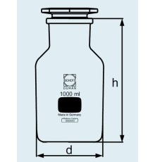 Бутыль DURAN Group 50 мл, NS24/20, широкогорлая, с пробкой, коричневое стекло