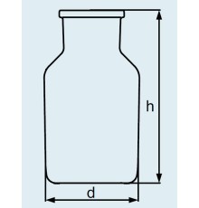 Бутыль DURAN Group 500 мл, NS45/40, широкогорлая, без пробки, коричневое силикатное стекло