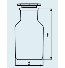 Бутыль DURAN Group 1000 мл, NS60/46, широкогорлая, с пробкой, коричневое силикатное стекло