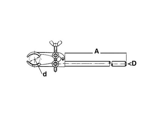 Зажим штативный Bochem, с тремя лапками, длина 140 мм, диаметр захвата 0-70 мм, алюминий с ПВХ