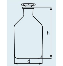 Бутыль DURAN Group 50 мл, NS14/15, узкогорлая, с пробкой, коричневое силикатное стекло