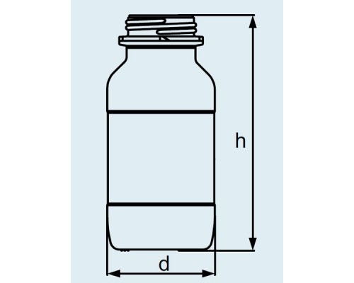 Бутыль DURAN Group 100 мл, GL32, квадратная, широкогорлая, без крышки и сливного кольца, коричневое силикатное стекло