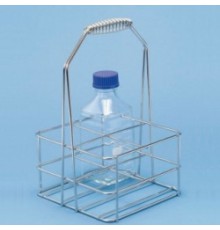 Корзина Wurtt для переноски квадратных бутылей DURAN 6 х 1000 мл, из проволоки, электрохимически полированная (Артикул 9908125)